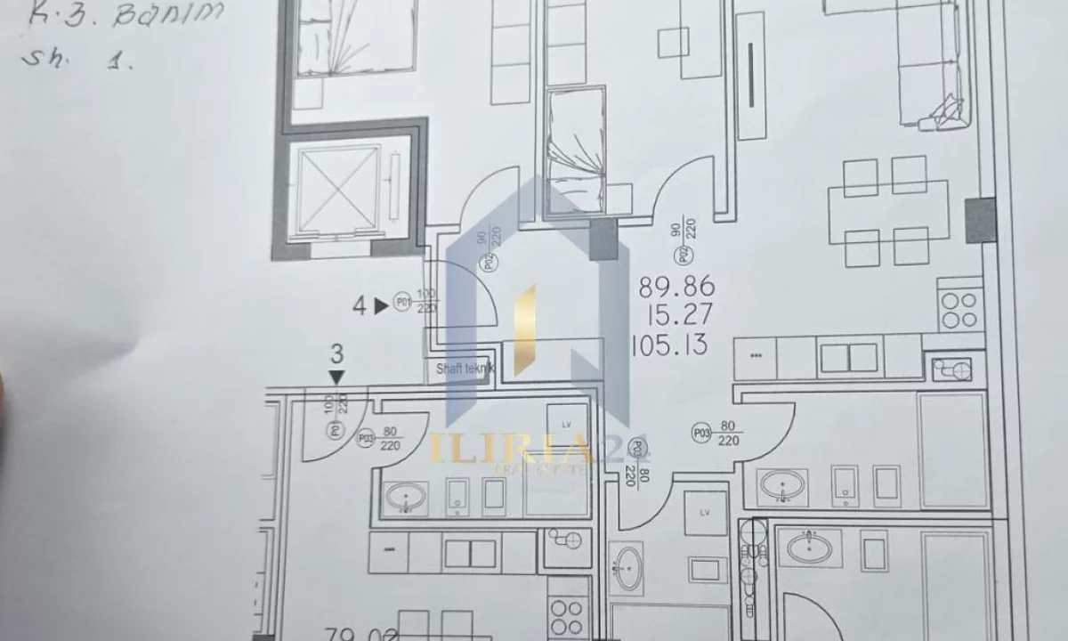 Apartment for sale in Tirana 2+1, Emty