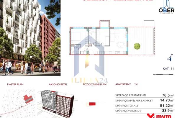 Shtepi ne shitje Apartament ne Tirane, 2+1, Mobilimi Bosh, pa mobiluar, Pagesa 265,000  Euro.