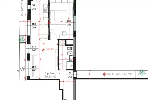 Appartamento in vendita a Tirana 1+1, Vuoto
