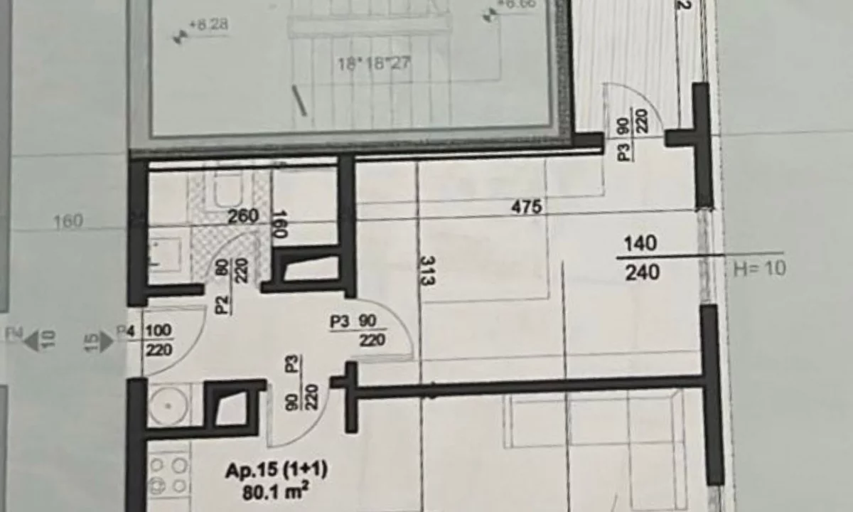 Mansarda(ultimo piano del tetto) in vendita a Tirana 1+1, Vuoto