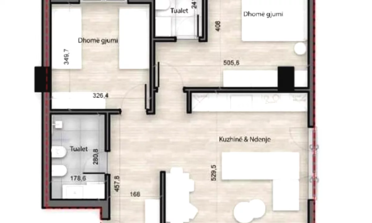 Shtepi ne shitje Apartament ne Tirane, 2+1, Mobilimi Bosh, pa mobiluar, Pagesa 170,000  Euro.