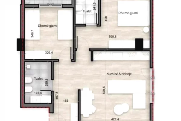 Apartament 2+1 per shitje tek Splendor Porcelan