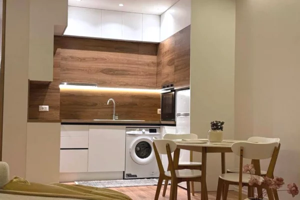 Shtepi ne shitje Apartament ne Tirane, 1+1, Mobilimi E mobiluar, Pagesa 159,650  Euro.