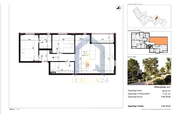 Appartamento in vendita a Tirana 2+1, Vuoto