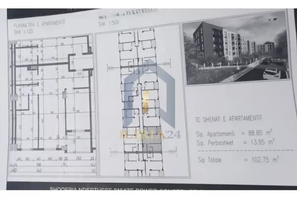 Shtepi ne shitje Apartament ne Tirane, 2+1, Mobilimi Bosh, pa mobiluar, Pagesa 97,612  Euro.