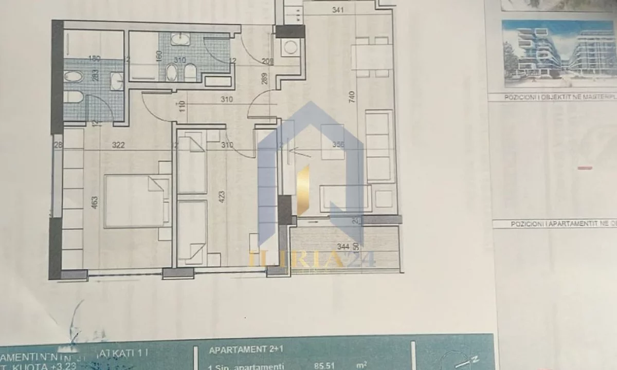 Shtepi ne shitje Apartament ne Tirane, 2+1, Mobilimi Bosh, pa mobiluar, Pagesa 120,083  Euro.