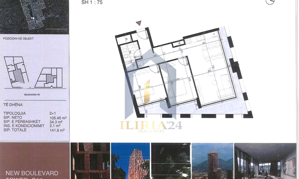 Apartment for sale in Tirana 2+1, Emty