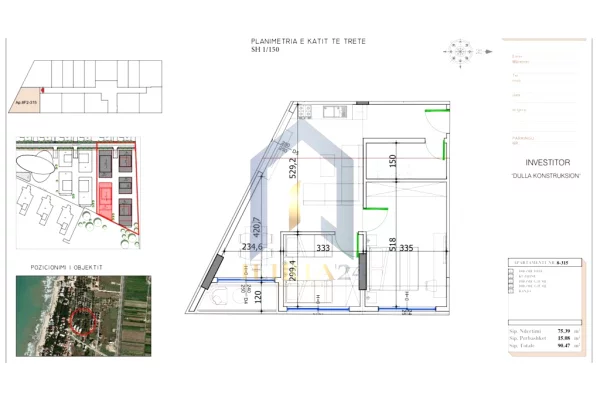 Apartment for sale in Durres 2+1, Emty