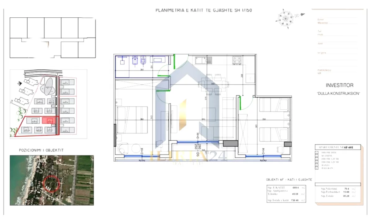 Apartment for sale in Durres 2+1, Emty
