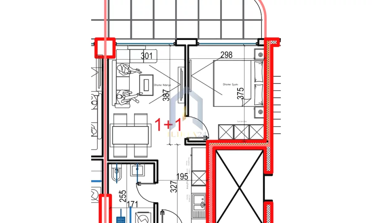 Shtepi ne shitje Apartament ne Lezhe, 1+1, Mobilimi Bosh, pa mobiluar, Pagesa 109,800  Euro.