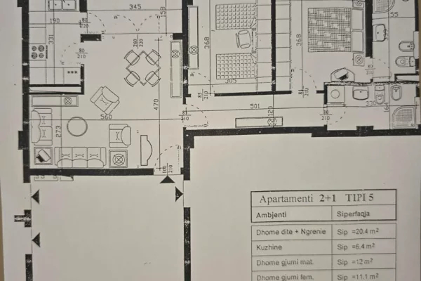 Shtepi ne shitje Apartament ne Tirane, 2+1, Mobilimi E mobiluar, Pagesa 250,000  Euro.