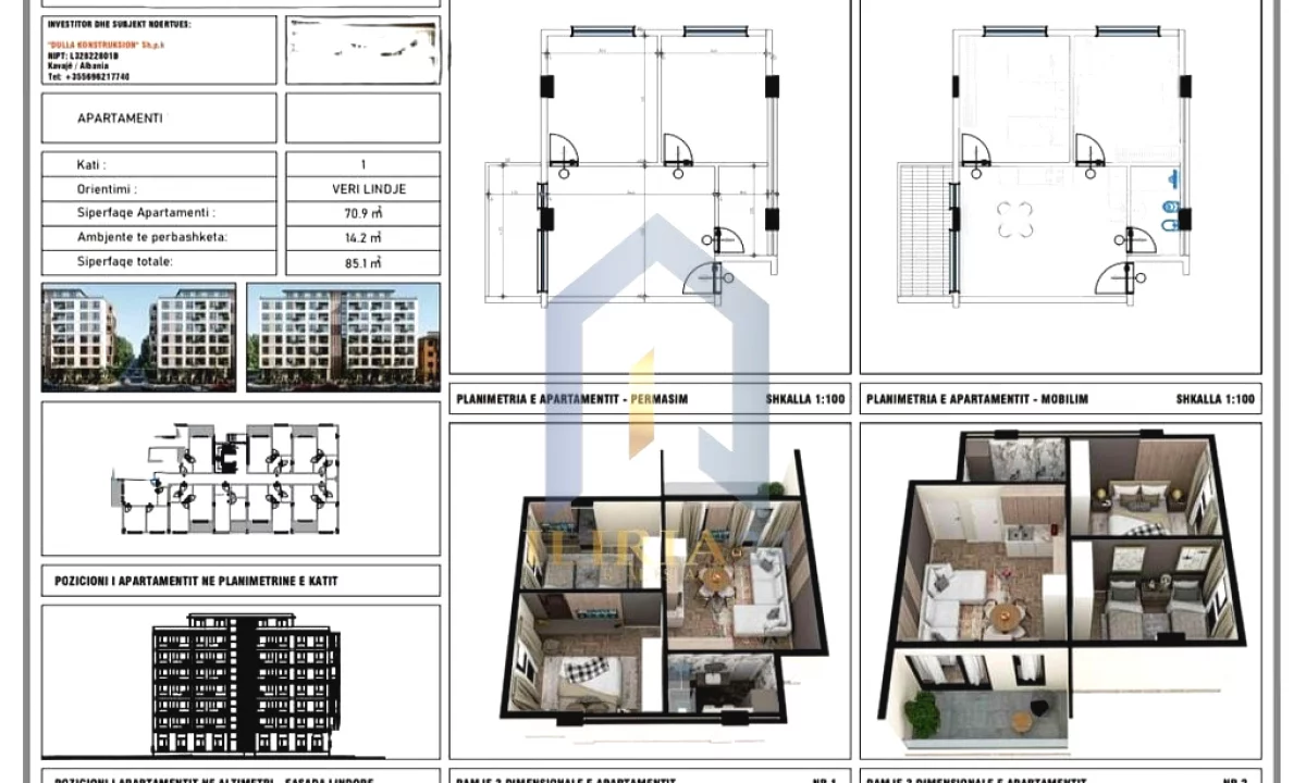 Apartment for sale in Durres 2+1, Emty