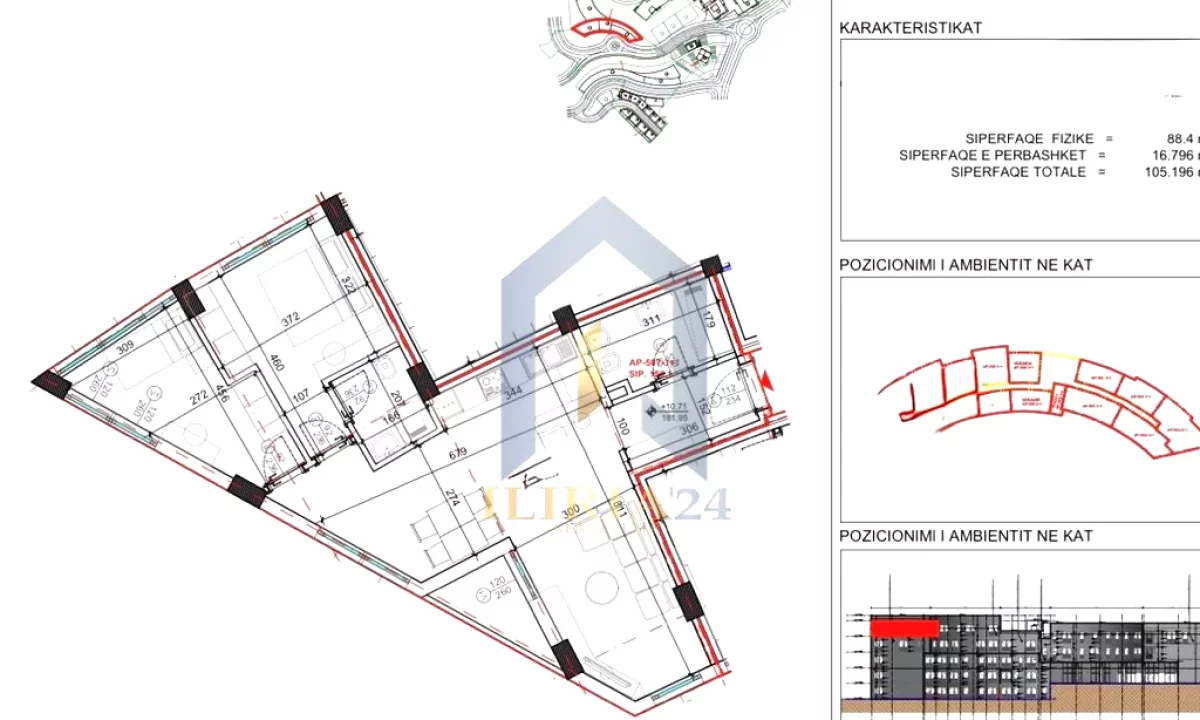 Apartment for sale in Tirana 2+1, Emty