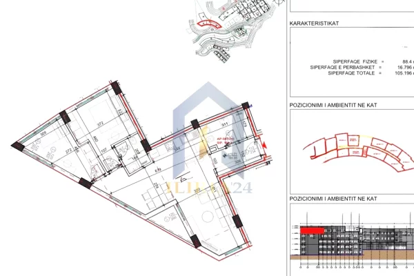 Apartament 2+1 në shitje Blloku Rezidencial “Kodra e Diellit 2”