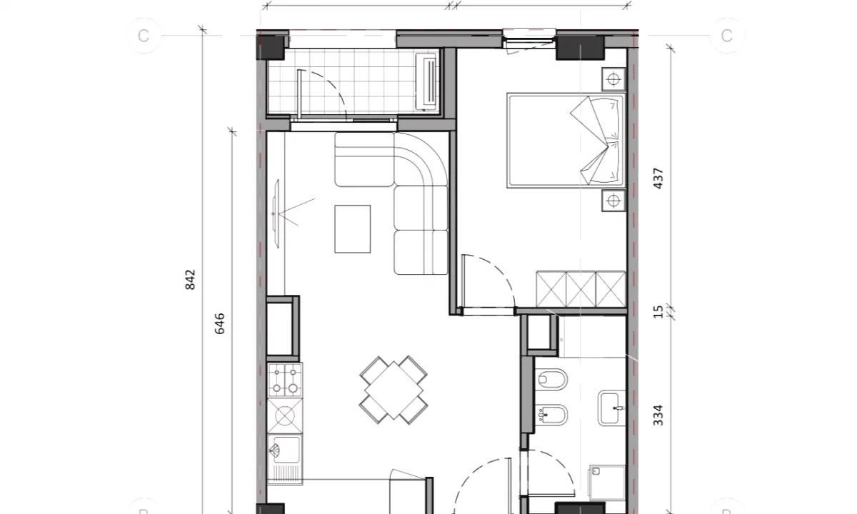 Shtepi ne shitje Apartament ne Tirane, 1+1, Mobilimi Bosh, pa mobiluar, Pagesa 110,000  Euro.