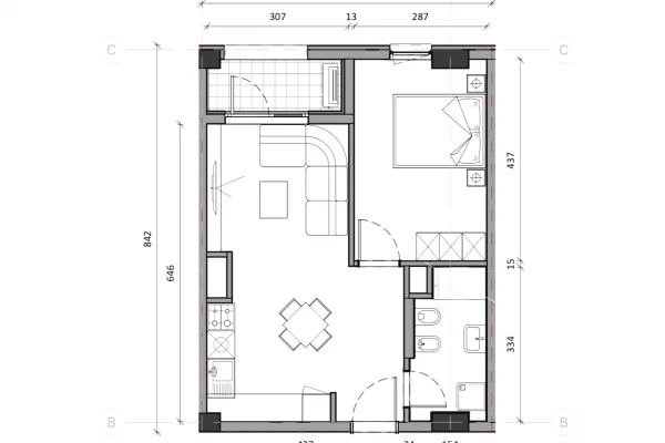 Apartament 1+1 per shitje ne "Ali Demi"