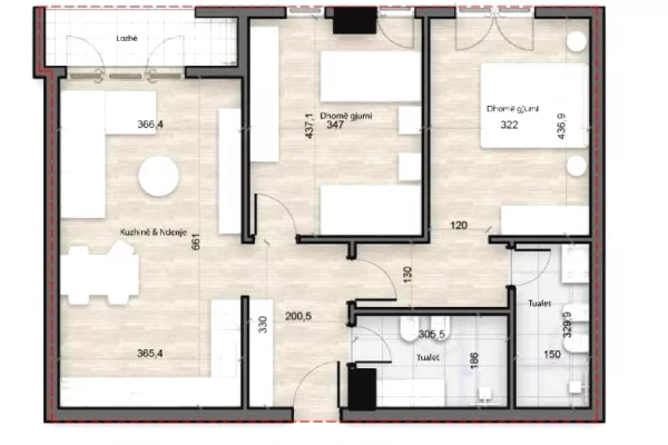 Shtepi ne shitje Apartament ne Tirane, 2+1, Mobilimi Bosh, pa mobiluar, Pagesa 179,424  Euro.
