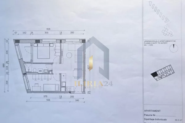 Shtepi ne shitje Apartament ne Tirane, 2+1, Mobilimi Bosh, pa mobiluar, Pagesa 94,250  Euro.