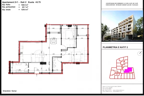 Apartment for sale in Tirana 2+1, Furnished