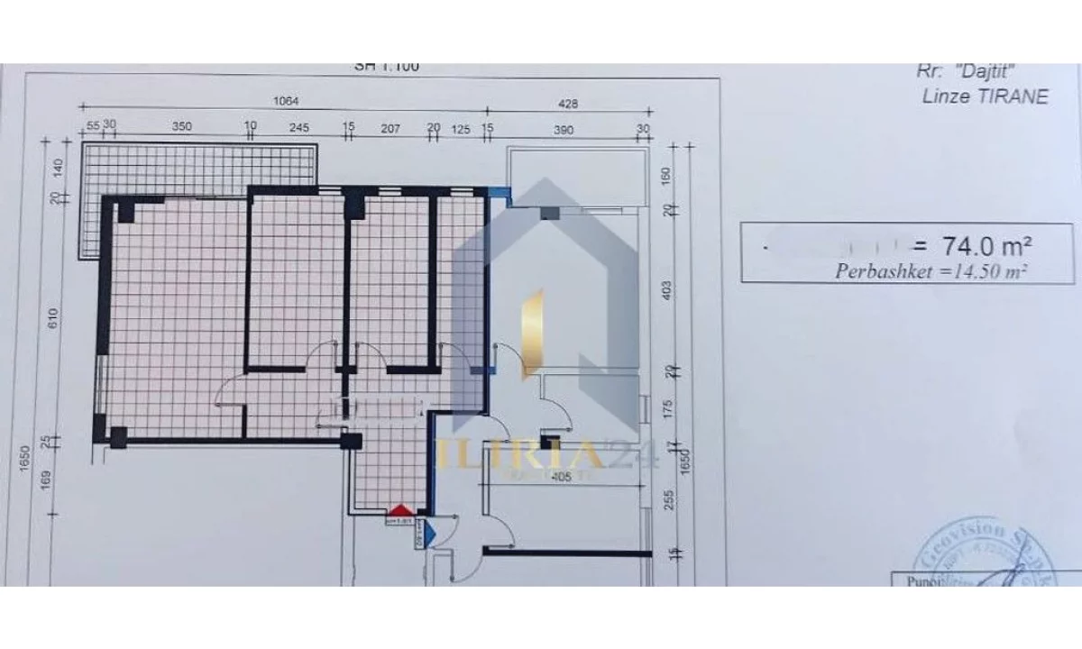 Shtepi ne shitje Apartament ne Tirane, 2+1, Mobilimi Bosh, pa mobiluar, Pagesa 135,000  Euro.