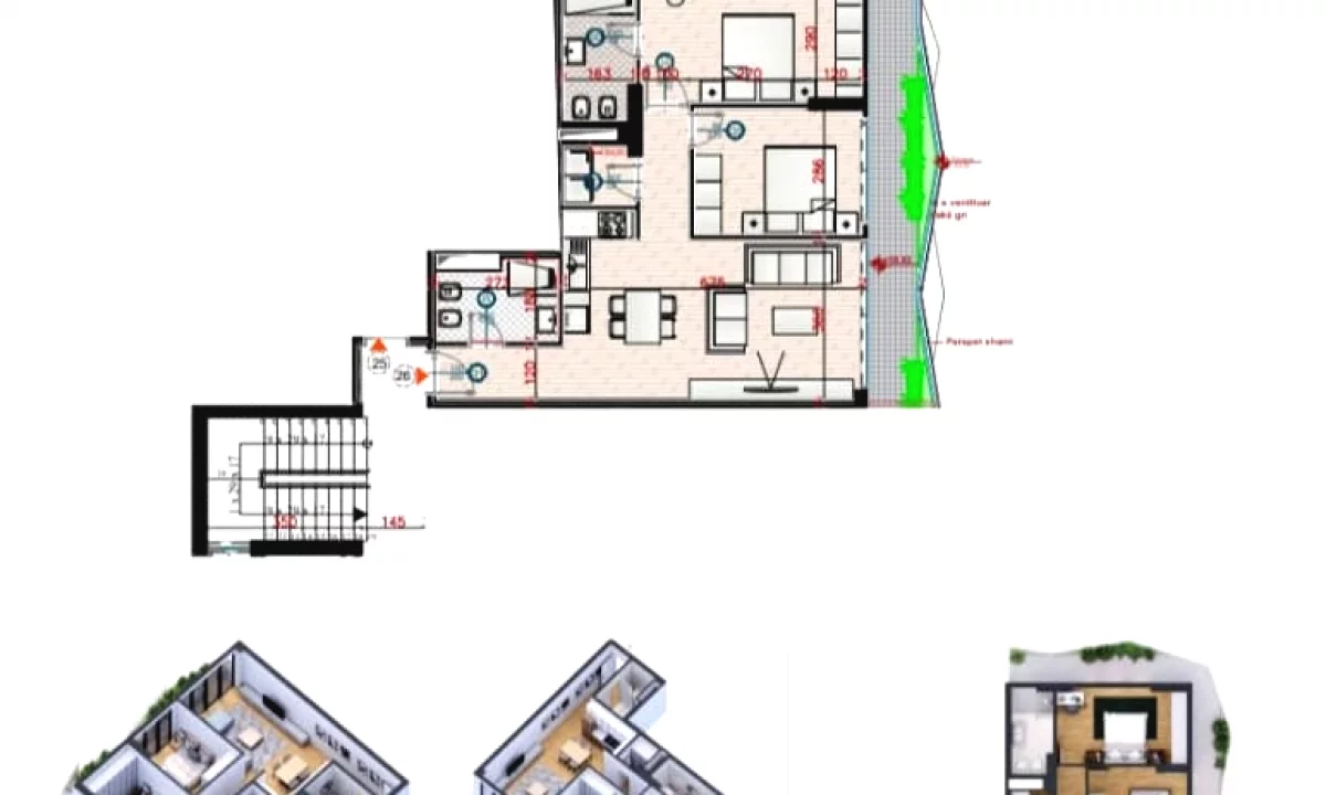 Shtepi ne shitje Apartament ne Tirane, 2+1, Mobilimi Bosh, pa mobiluar, Pagesa 531,225  Euro.
