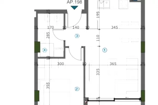 Shtepi ne shitje Apartament ne Tirane, 1+1, Mobilimi Bosh, pa mobiluar, Pagesa 85,000  Euro.