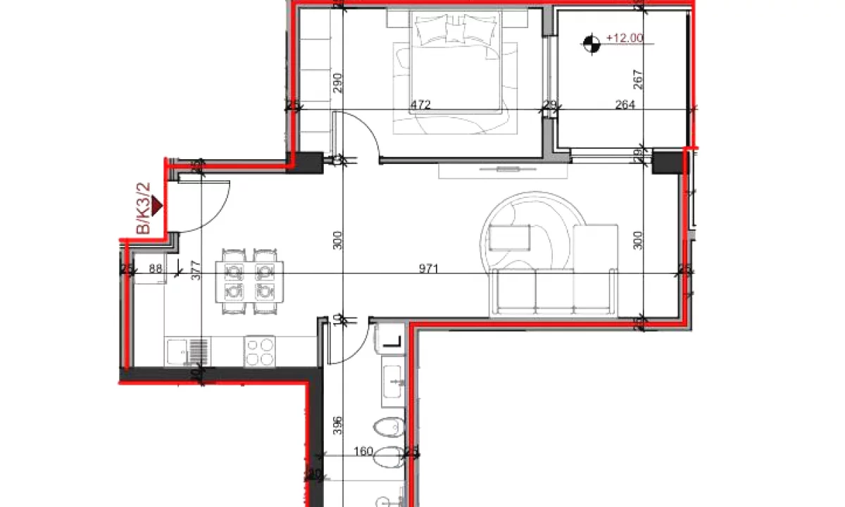 Apartment for sale in Tirana 1+1, Emty
