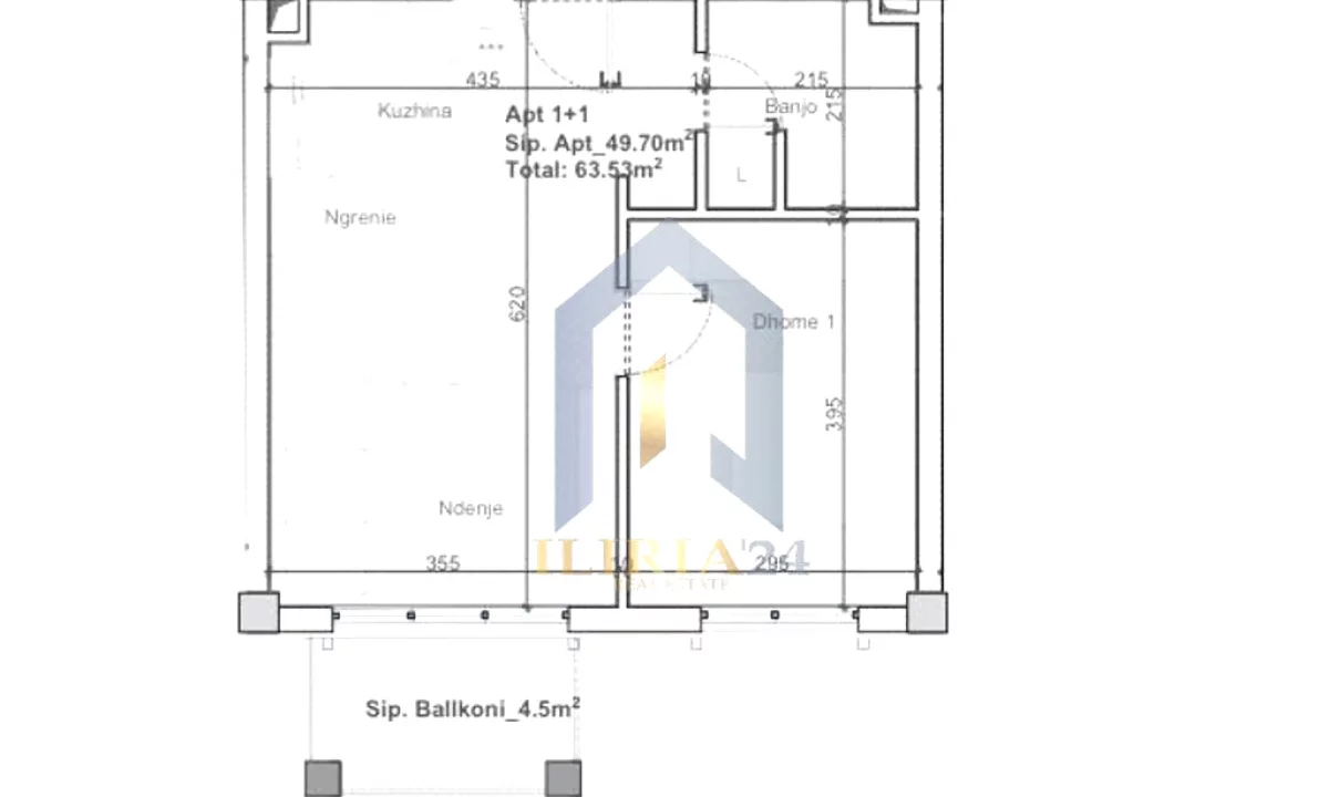 Apartment for sale in Tirana 1+1, Emty