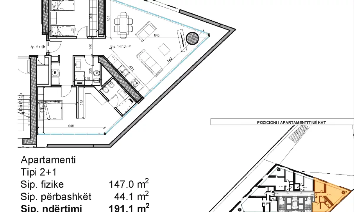 House for Sale Apartment in Tirana, 2+1, Furniture Emty, Payment 350,000  Euro.