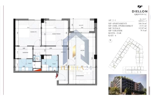 House for Sale Apartment in Tirana, 2+1, Furniture Emty, Payment 115,870  Euro.