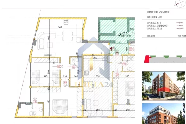 Shtepi ne shitje Apartament ne Tirane, 2+1, Mobilimi Bosh, pa mobiluar, Pagesa 98,752  Euro.