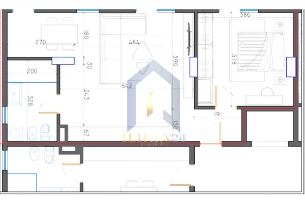 Shtepi ne shitje Apartament ne Tirane, 1+1, Mobilimi Bosh, pa mobiluar, Pagesa 71,972  Euro.