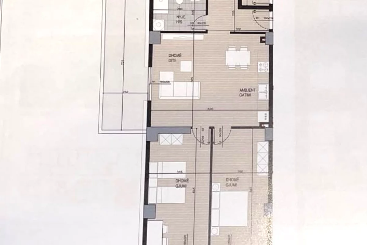 Shtepi ne shitje Apartament ne Tirane, 2+1, Mobilimi Bosh, pa mobiluar, Pagesa 155,000  Euro.