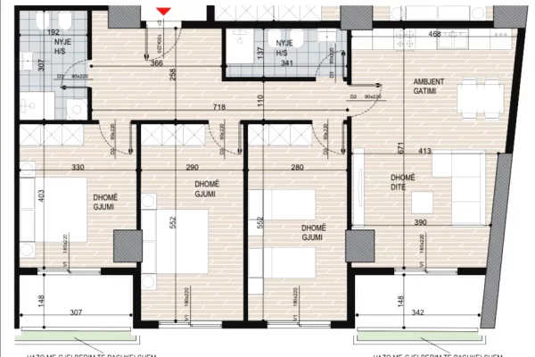 Shtepi ne shitje Apartament ne Tirane, 3+1, Mobilimi Bosh, pa mobiluar, Pagesa 257,966  Euro.