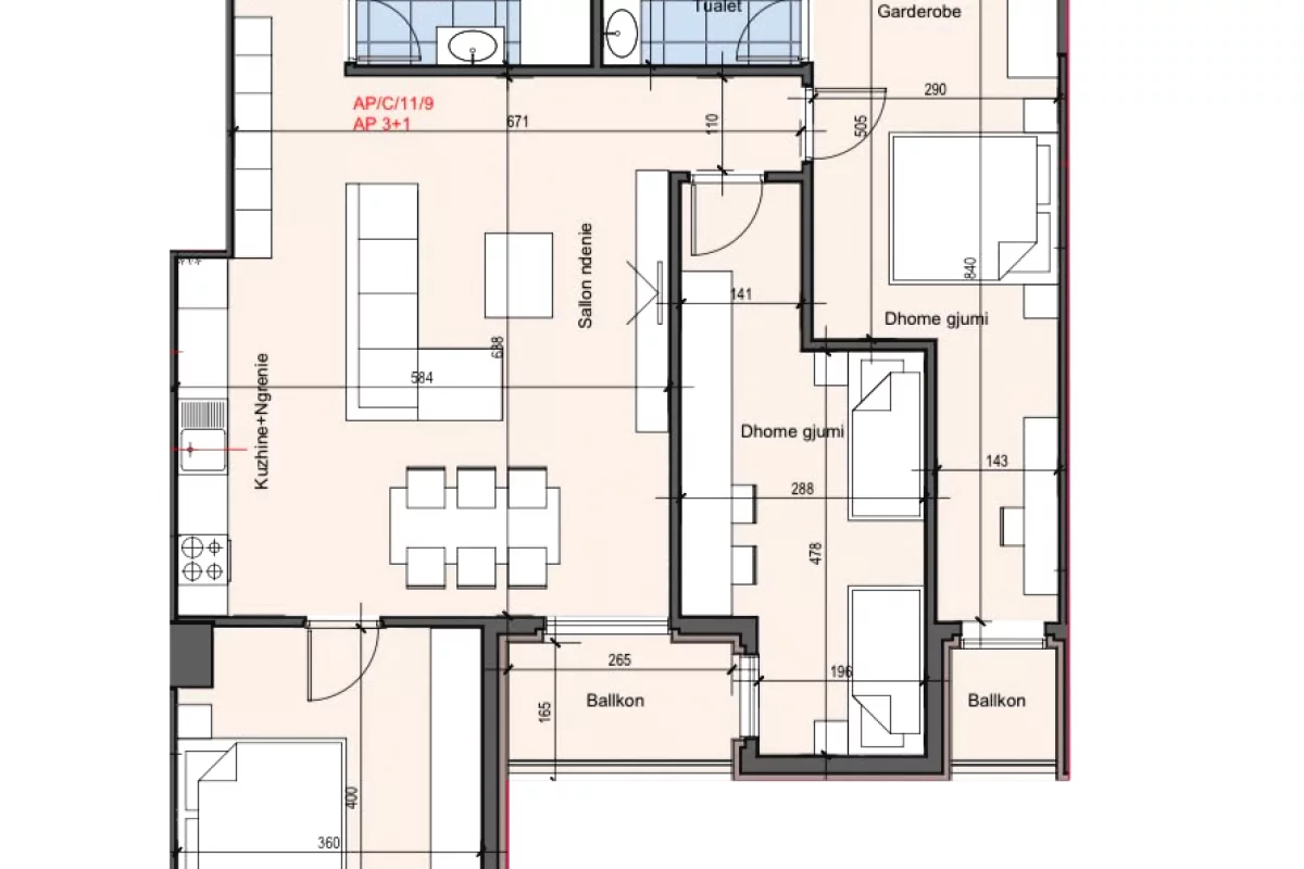 Shtepi ne shitje Apartament ne Tirane, 3+1, Mobilimi Bosh, pa mobiluar, Pagesa 306,000  Euro.
