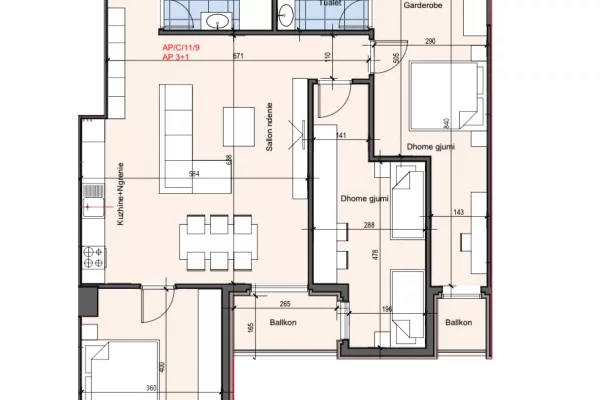 OKAZION! Apartament 3+1 per shitje tek hora vertikale 