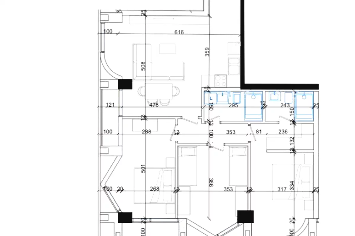 Shtepi ne shitje Apartament ne Tirane, 3+1, Mobilimi Bosh, pa mobiluar, Pagesa 252,180  Euro.