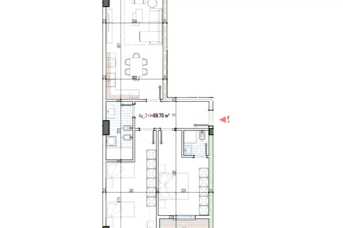 Shtepi ne shitje Apartament ne Tirane, 2+1, Mobilimi Bosh, pa mobiluar, Pagesa 135,000  Euro.