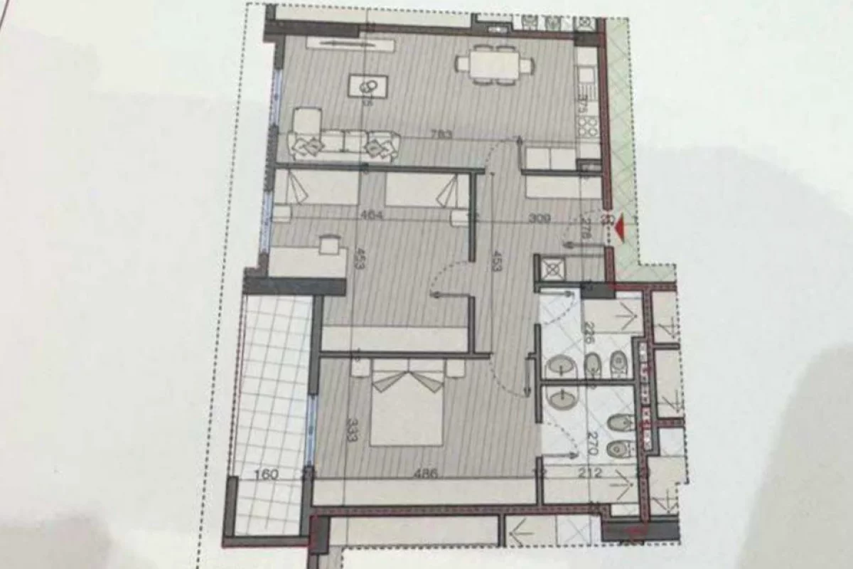 Shtepi ne shitje Apartament ne Tirane, 2+1, Mobilimi Bosh, pa mobiluar, Pagesa 181,365  Euro.