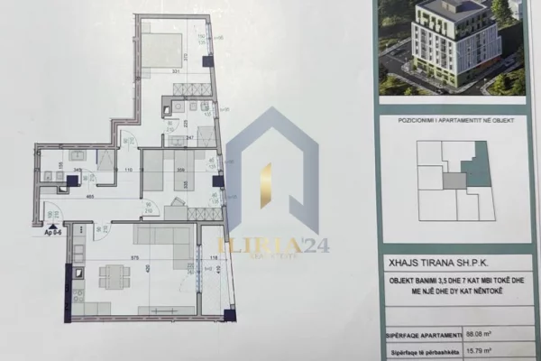 Apartment for sale in Tirana 2+1, Emty
