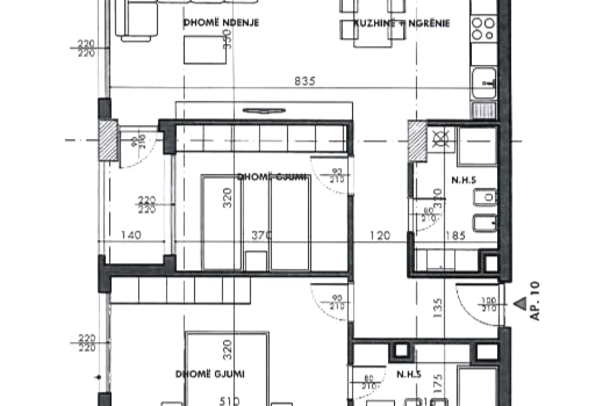 Shtepi ne shitje Apartament ne Tirane, 2+1, Mobilimi Bosh, pa mobiluar, Pagesa 172,800  Euro.