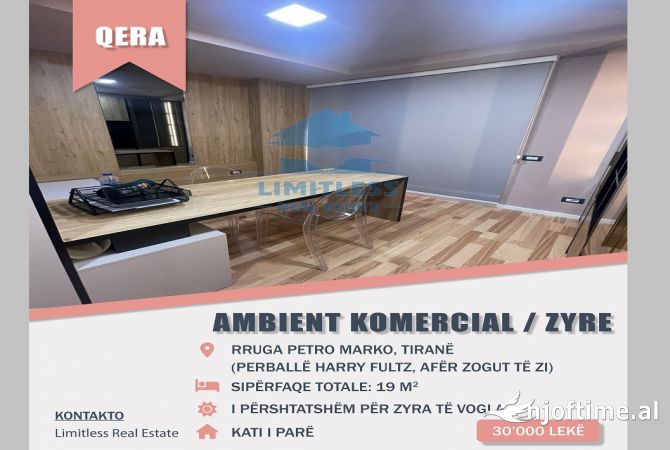 Jepet me Qera Ambient Komercial/Zyre ne pallat te ri ne katin e pare perballe Harry Fultz, Tirane