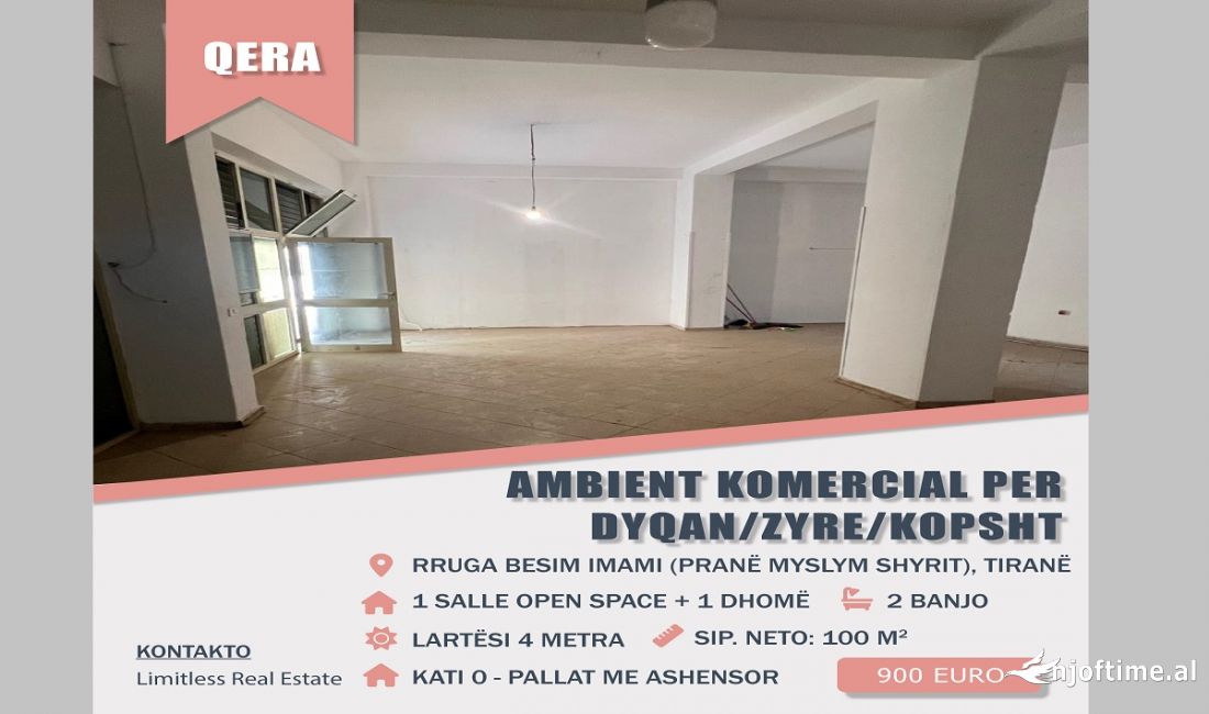 Jepet me qera Ambient Komercial per Dyqan, Zyre, Magazine ose Kopsht ne Myslym Shyri, Tirane