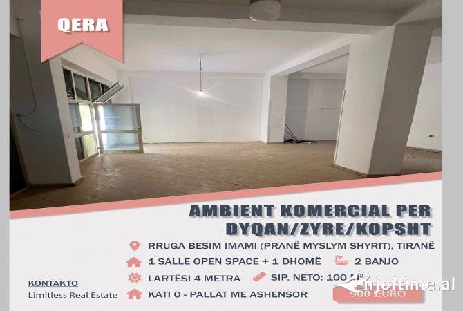 Jepet me qera Ambient Komercial per Dyqan, Zyre, Magazine ose Kopsht ne Myslym Shyri, Tirane