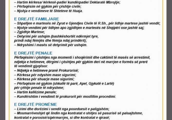 Legal Services in Tirana - 35,000 Leke