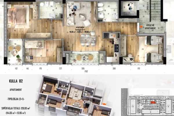 Appartamento in vendita a Tirana 3+1, Vuoto