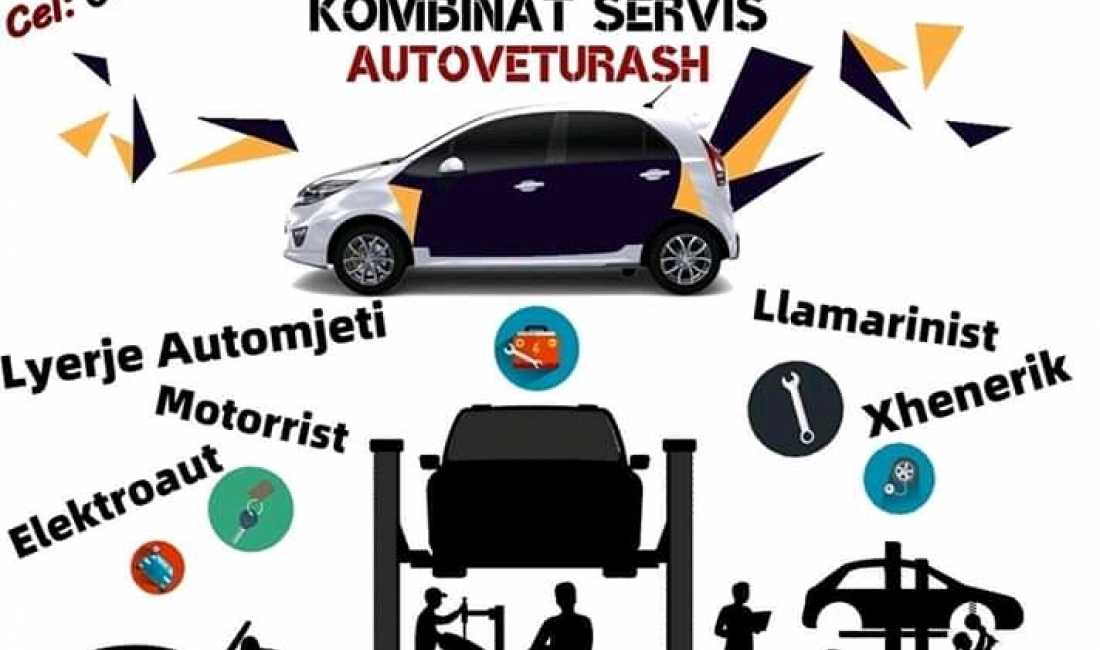 Kombinat Servis Autoveturash ofron sherbime Riparimi dhe Mirembajtje, Lucidime, Llamarinist, Lyerje etj.