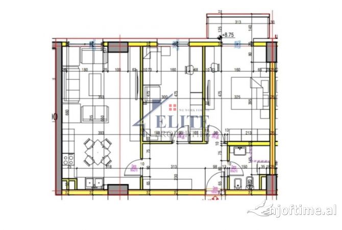 Shtepi ne shitje Apartament ne Tirane, 2+1, Mobilimi Bosh, pa mobiluar, Pagesa 131,690  Euro.
