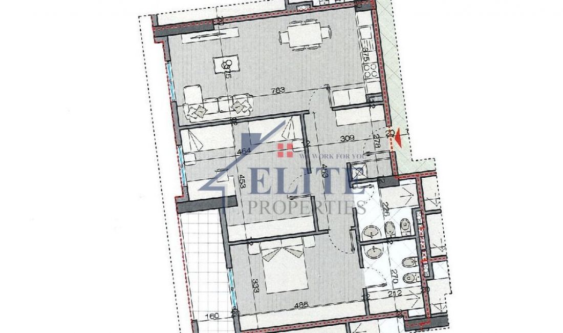 Shtepi ne shitje Apartament ne Tirane, 2+1, Mobilimi Bosh, pa mobiluar, Pagesa 145,092  Euro.