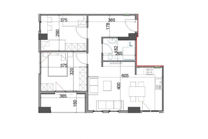 Shtepi ne shitje Apartament ne Tirane, 2+1, Mobilimi Bosh, pa mobiluar, Pagesa 145,365  Euro.